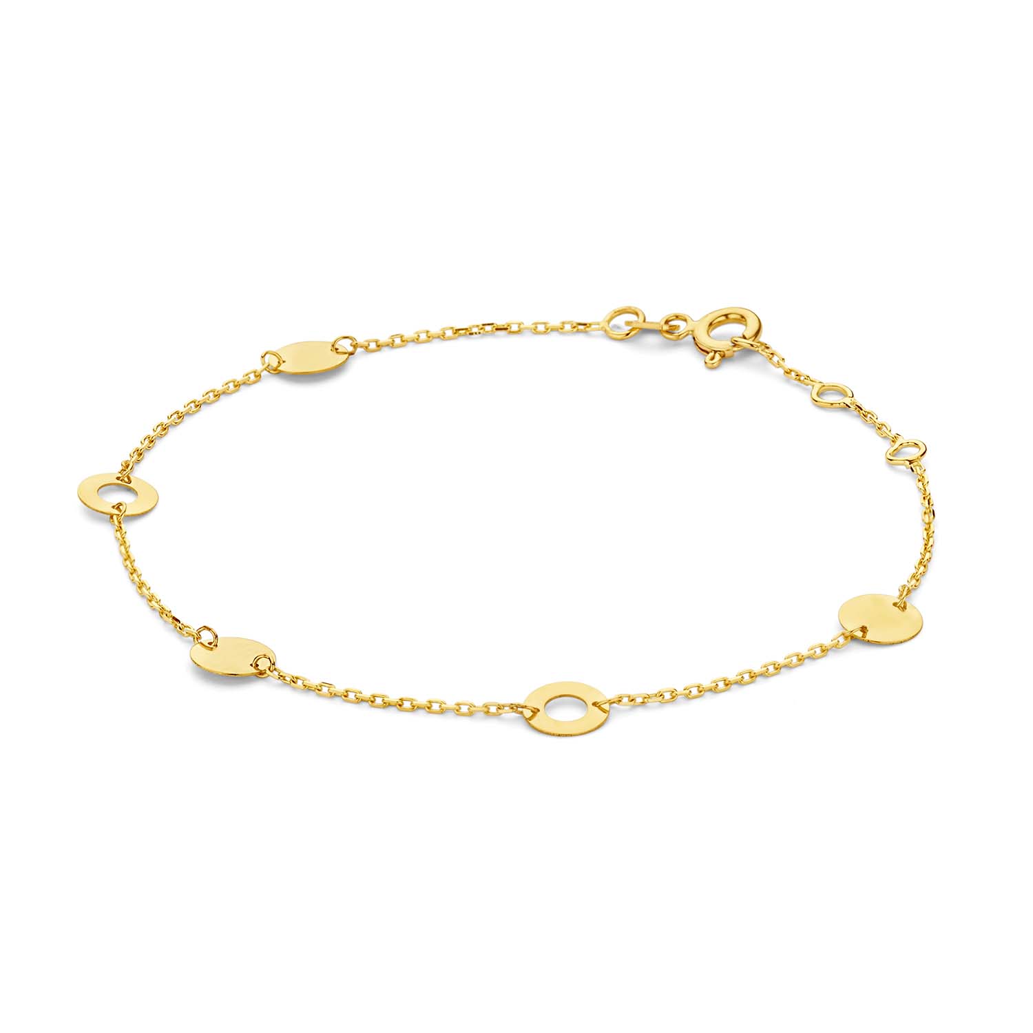 Jackie Barceloneta Bracelet
De Barcelonata Bracelet is een mooie toevoeging aan je sieradencollectie! De cirkels geven de armband een tijdloze en moderne uitstraling. Combineer je hem met de bijpassende Barceloneta Necklace?

In Love With Barcelona
Zon, stand, tapas, sangria en kunst. Sí, Barcelona! Jackie heeft tijdens haar reis naar Spanje inspiratie opgedaan in de wereldstad Barcelona. De Gaudí huizen, de kunstwerken in het gekleurde Parc Güell en natuurlijk de adembenemende Sagrada Família: elke plek was nog mooier dan zij zich had voorgesteld. Deze stad heeft een plekje in Jackie’s hart veroverd. Ontdek nu de nieuwe 14 karaat gouden sieradencollectie ‘In Love With Barcelona’. 

Specificaties
- Armband
- Materiaal: 14 Karaat - Geelgoud - 585
- Lengte verstelbaar: 16 - 17 - 18cm
- Artikelnummer: JKB23.302