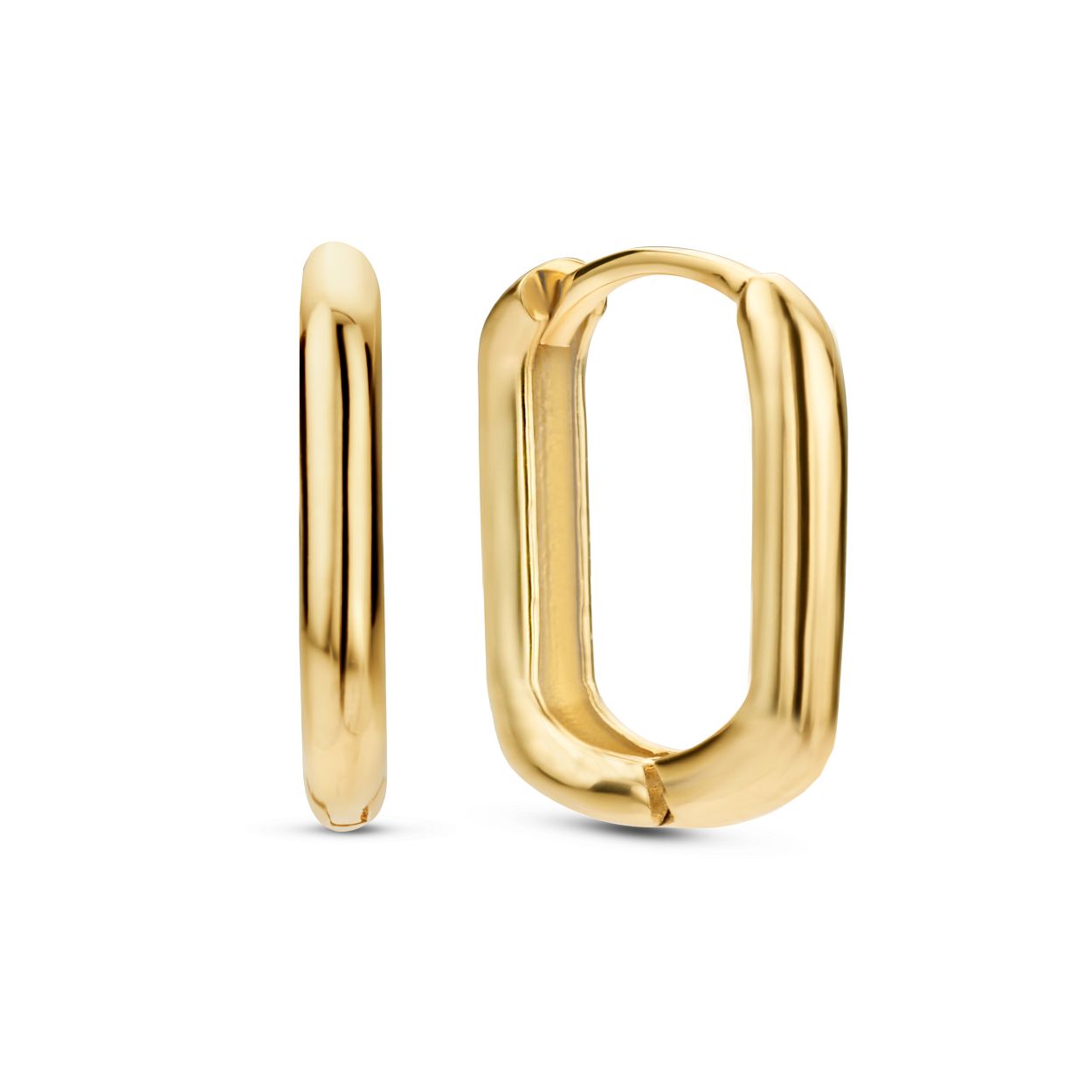Grand Place Rectangle Hoops M Deze Grand Place Oval Hoops van Jackie zijn perfect voor elke dag! Gemaakt van 14K goud en geïnspireerd op de vormen van het Grand Place in Brussel. Heb jij ooit dit indrukwekkende plein bezocht? Brussel, de stad die bekend staat om haar imposante gebouwen met gouden details. De stad van pralines en wafels, maar vooral de stad van de bubbels. Loop door het prachtige Galleries Royales Saint-Hubert onderweg naar een sprankelende borrel terwijl Jackies sieraden schitteren in de ondergaande zon. Ik straal en voel me zelfverzekerd. Ik heb me voor mijn nieuwe 14 karaat gouden collectie laten inspireren door de bruisende sfeer van Brussel. Dit vind je terug in mijn nieuwe ontwerpen in de vorm van colliers, armbanden, oorsieraden en ringen. Specificaties - Oorringen - Materiaal: 14 Karaat - Geelgoud - 585 - Lengte: 14mm - Artikelnummer: JKE22.257