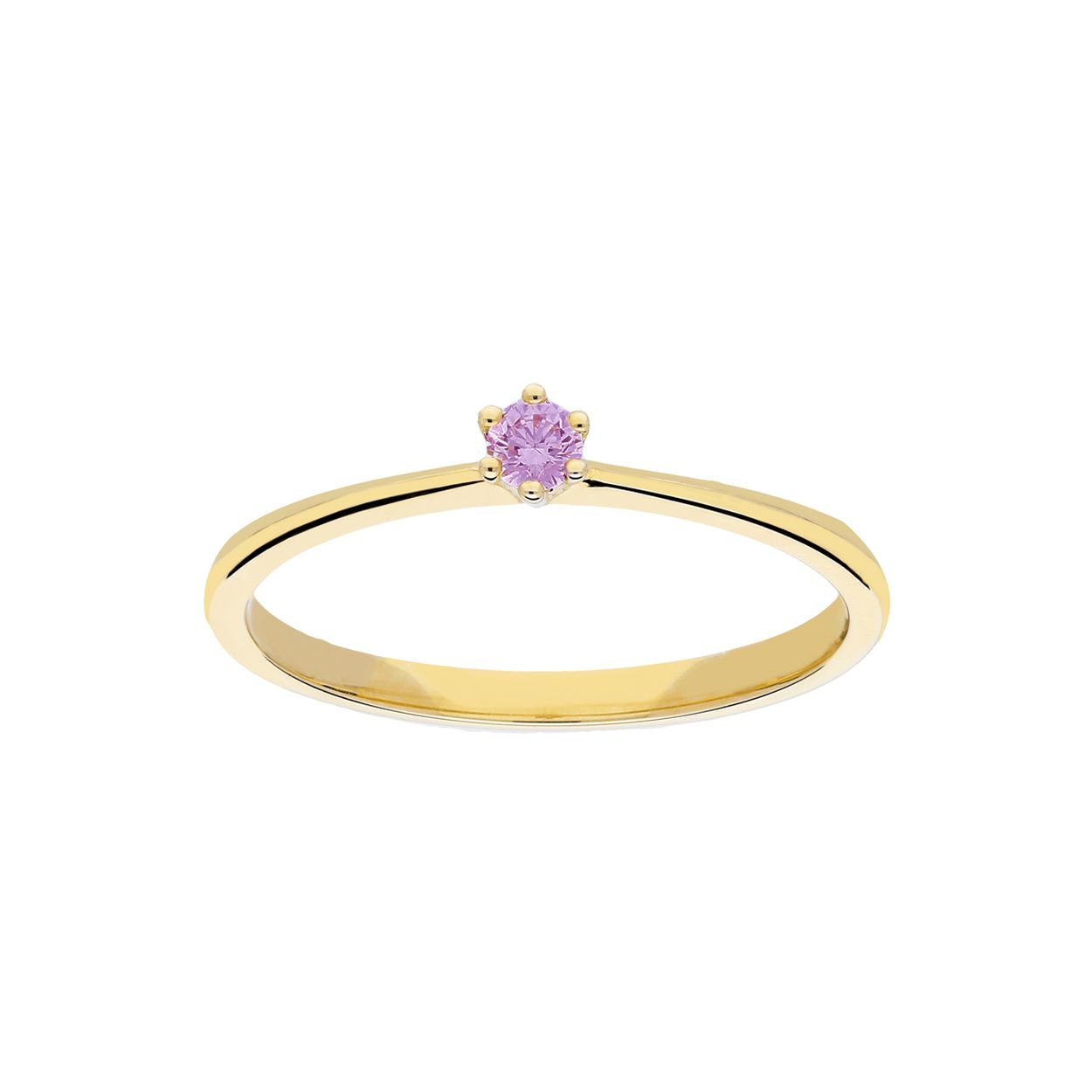 Ring Solitaire - echt Amethist