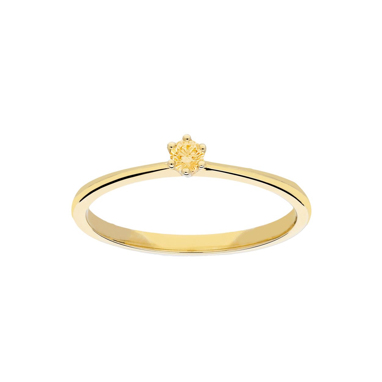 Ring Solitaire - echt Citrien