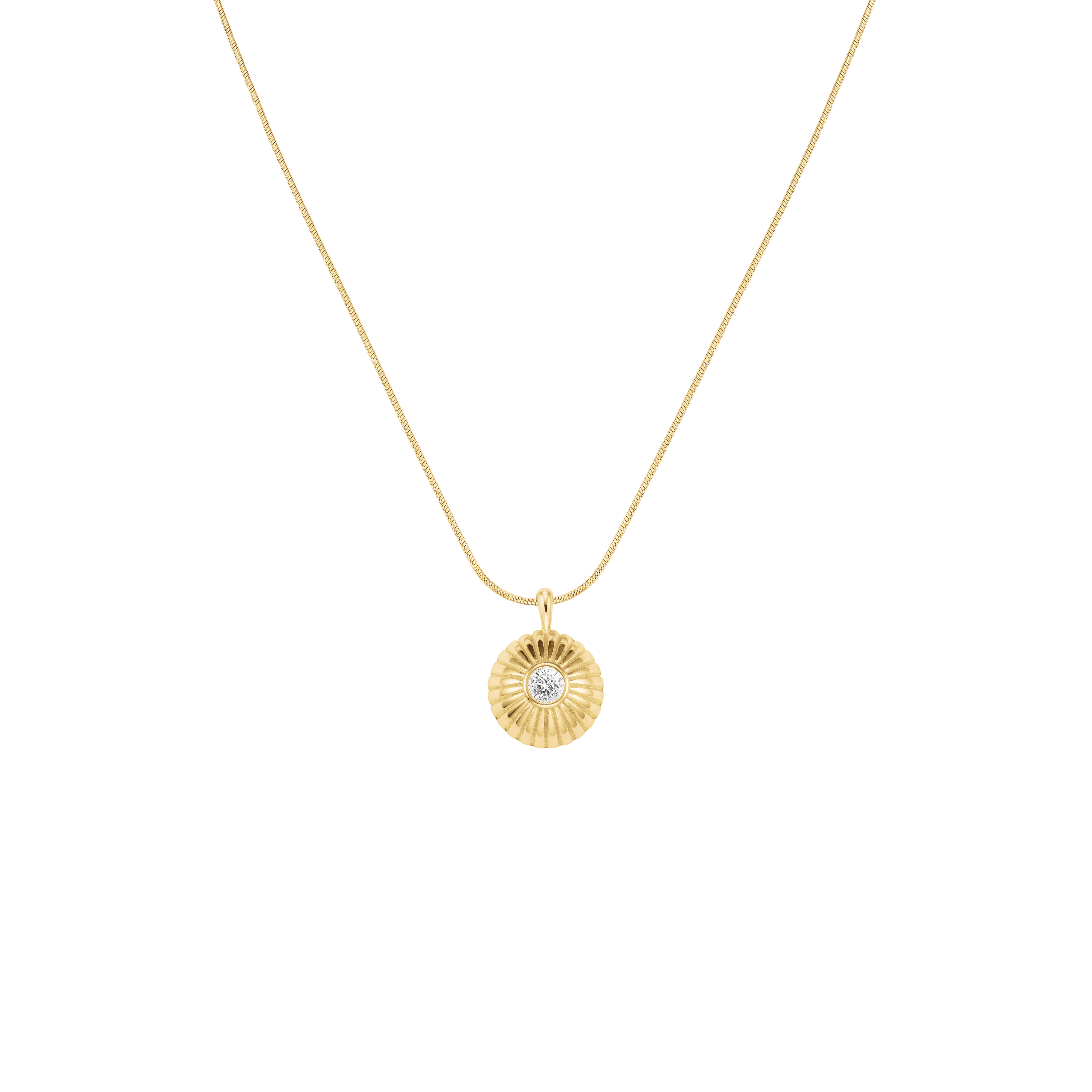 Bold Solitary Coin Necklace Gold