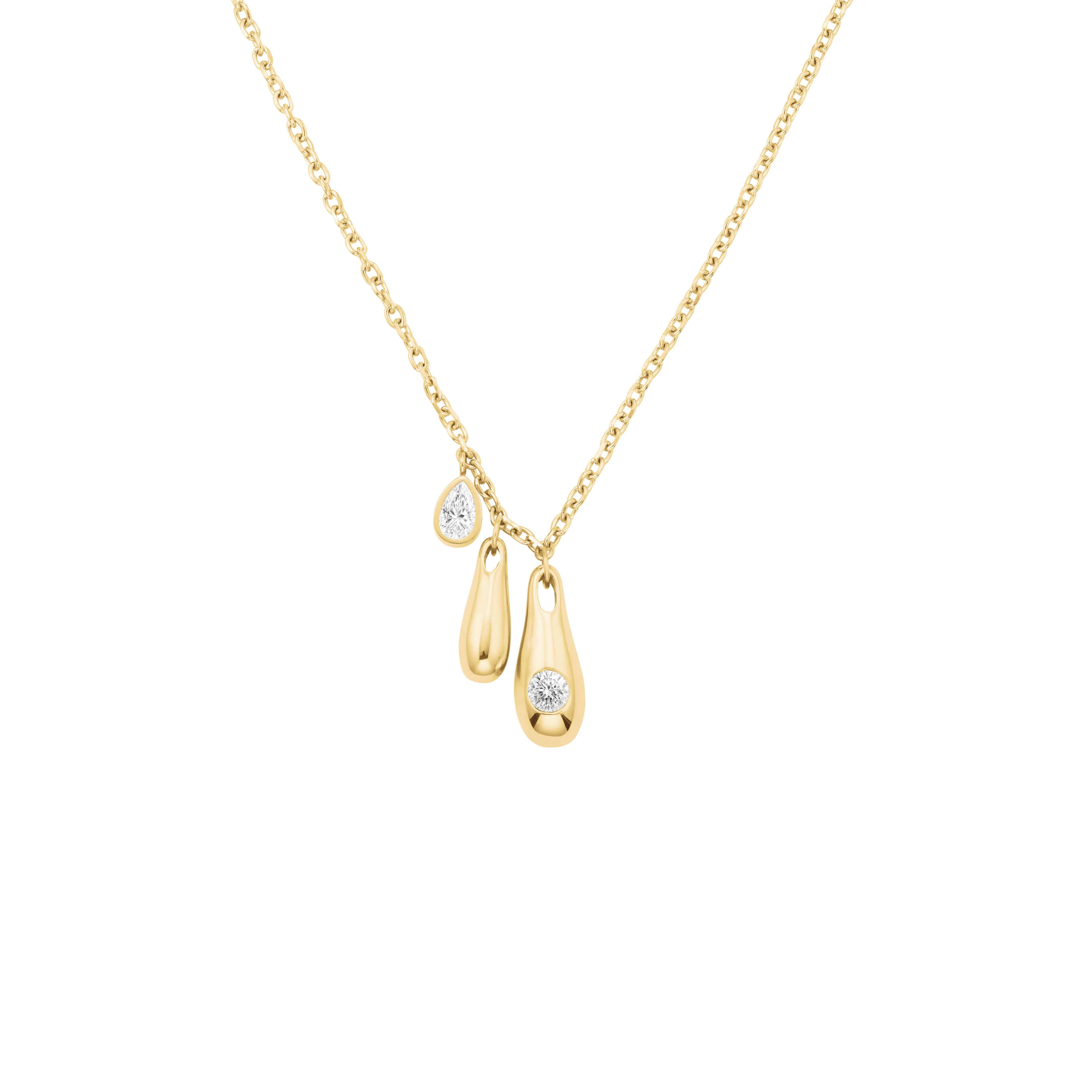 Bold Solitary Charms Necklace Gold