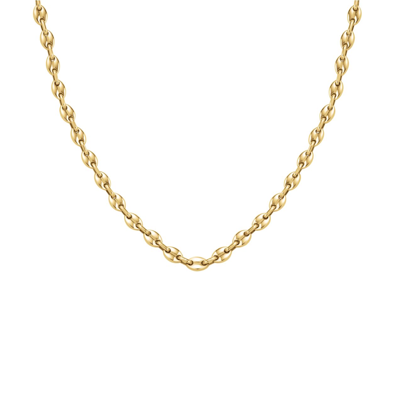 De Rosefield Coffee Bean Small Chain Necklace, modelnummer JNCSG-J1051, is een stijlvolle ketting gemaakt van roestvrij staal. Deze goudkleurige ketting heeft een lengte van 460 mm. Perfect te dragen bij zowel casual als chique outfits voor een verfijnde look. Combineer met andere sieraden voor een gelaagd effect.