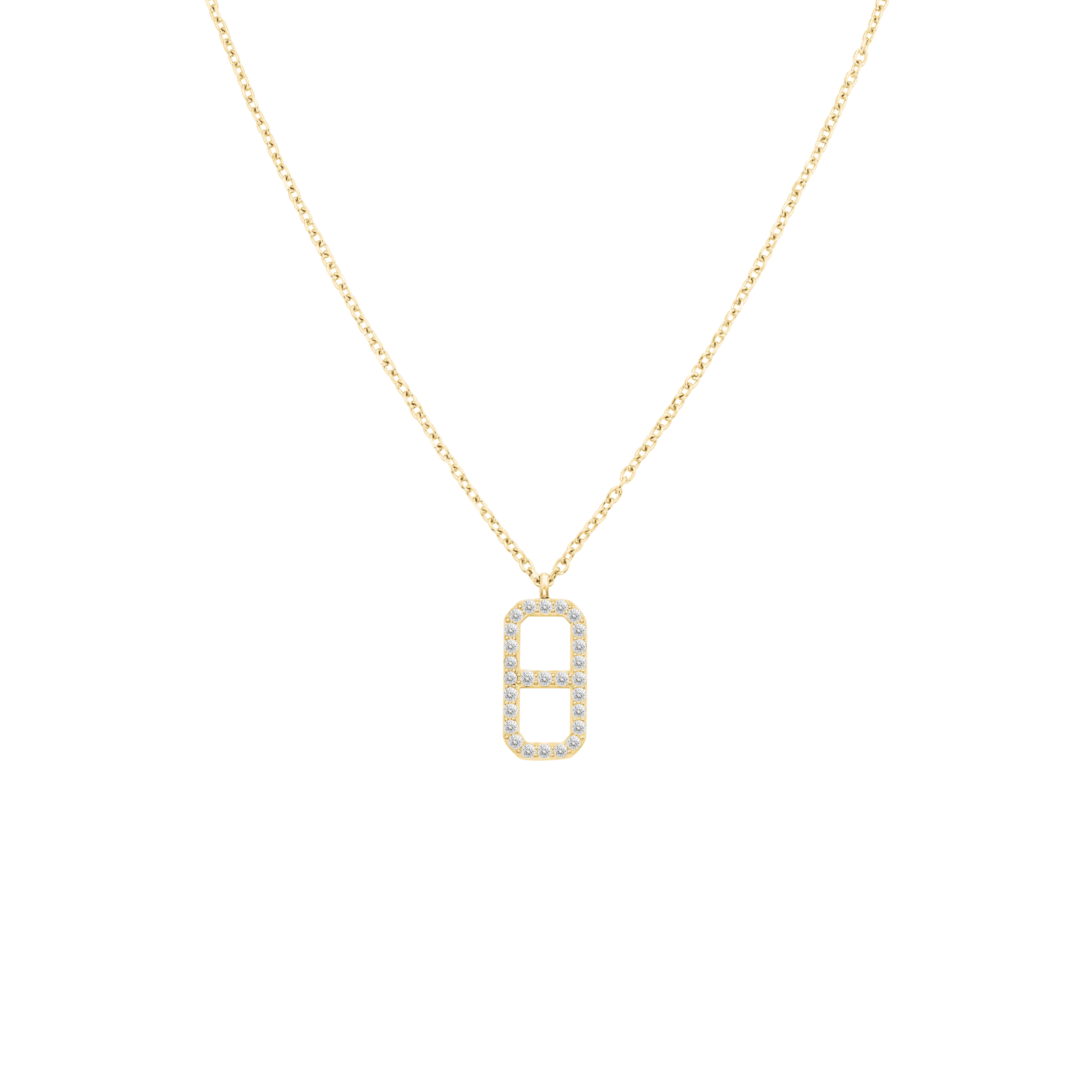 Fine Octagon Crystal Necklace Gold