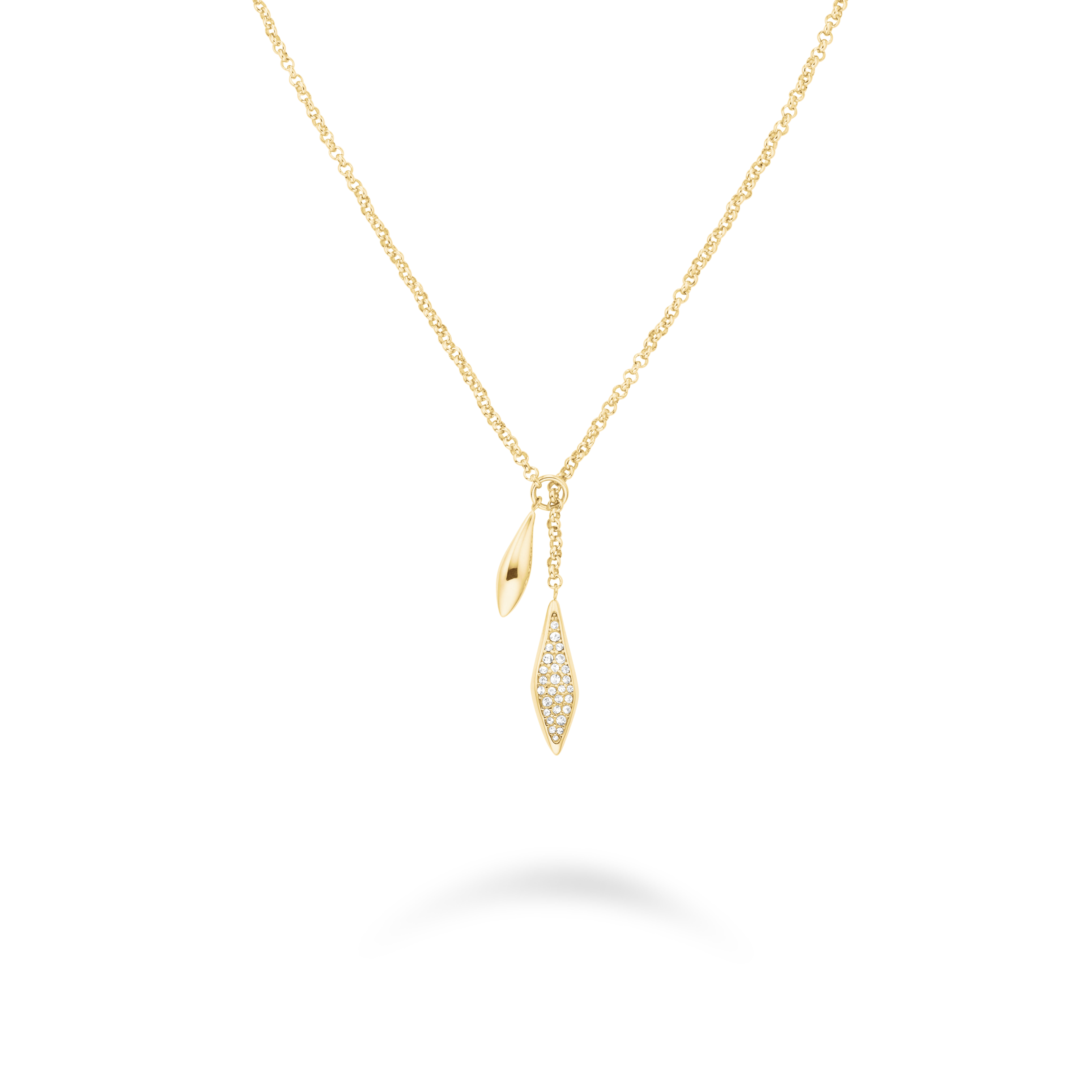 Pave Lariat Necklace Gold