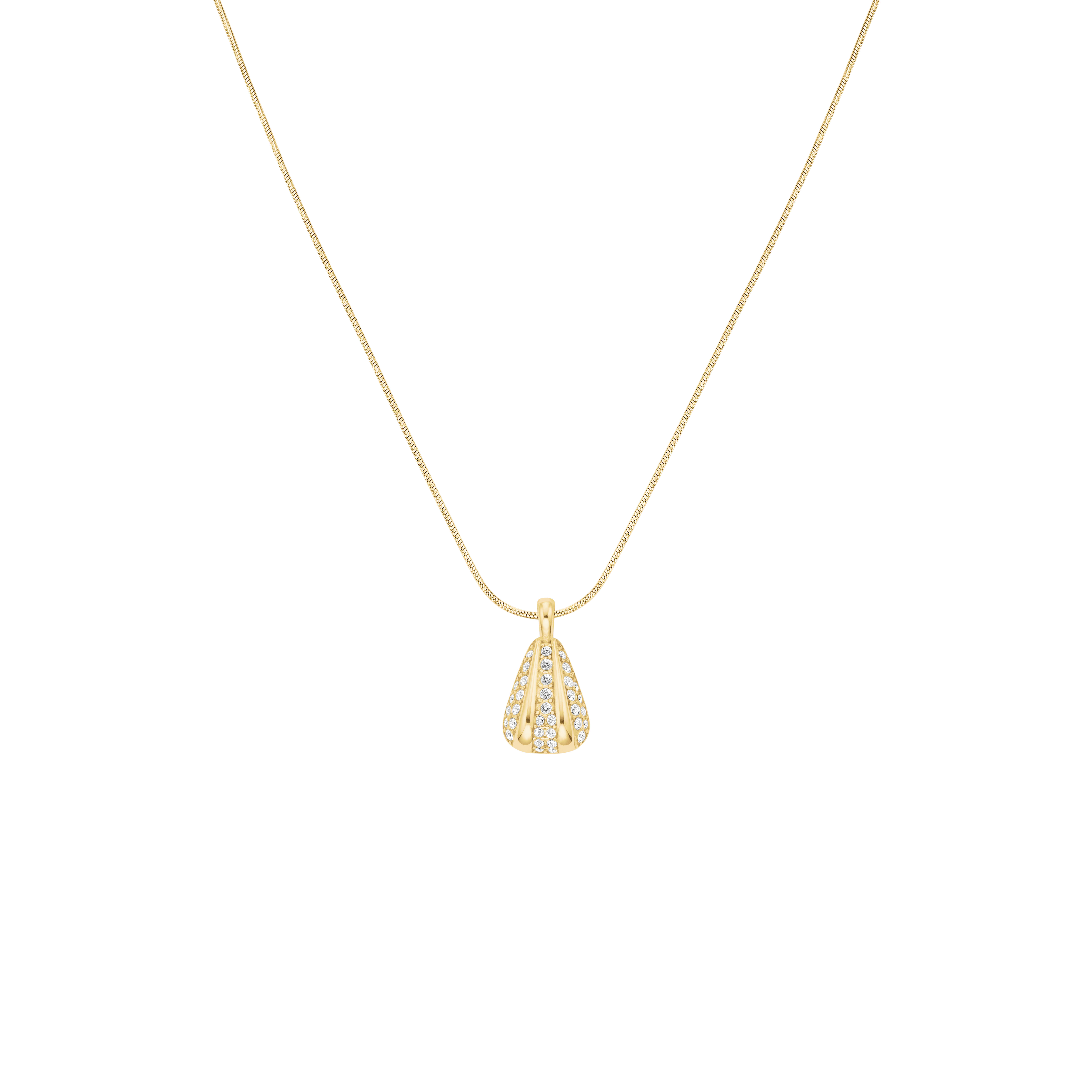 Pave Striped Necklace Gold