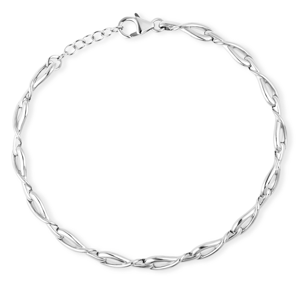 Een armband van het merk Jon Michel. De kleur van het sieraad is zilver.