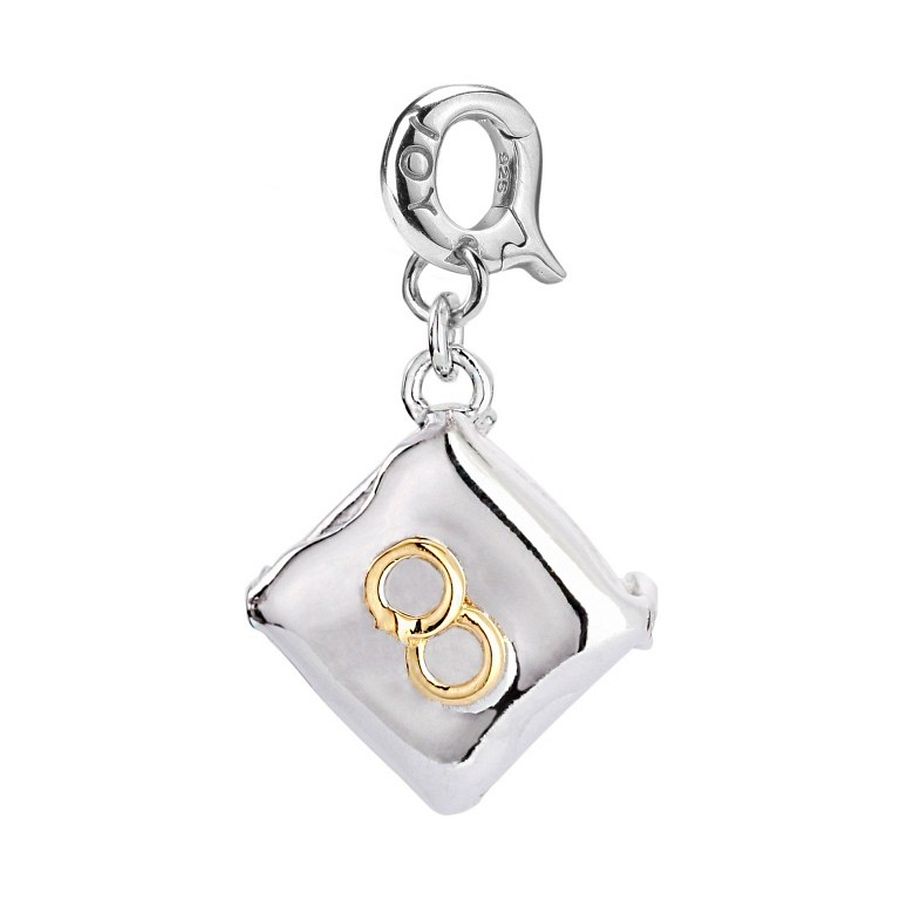 Lovepillow - bedel van het merk Joy de la Luz. Deze bedel is gemaakt van 925 Sterling zilver en voor een deel verguld. De acht op zijn kant is het symbool voor oneindigheid en heeft hier de betekenis van oneindige liefde.