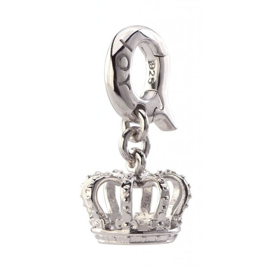 Crown - bedel van Joy de la Luz. Deze bedel in de vorm van een kroon is gemaakt van 925 Sterling zilver. De kroon is rijk aan details en voegt Koninklijke waarde toe aan een armband of collier.