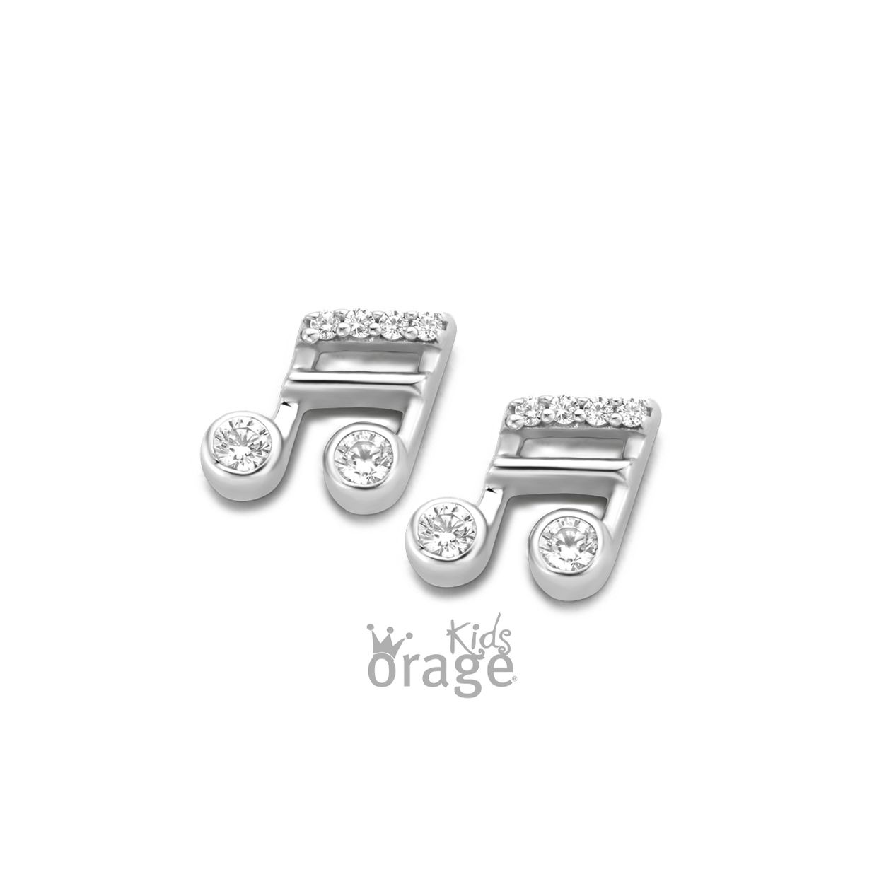 K1843 Oorringen muzieknoot 925 rh cz (V/16)