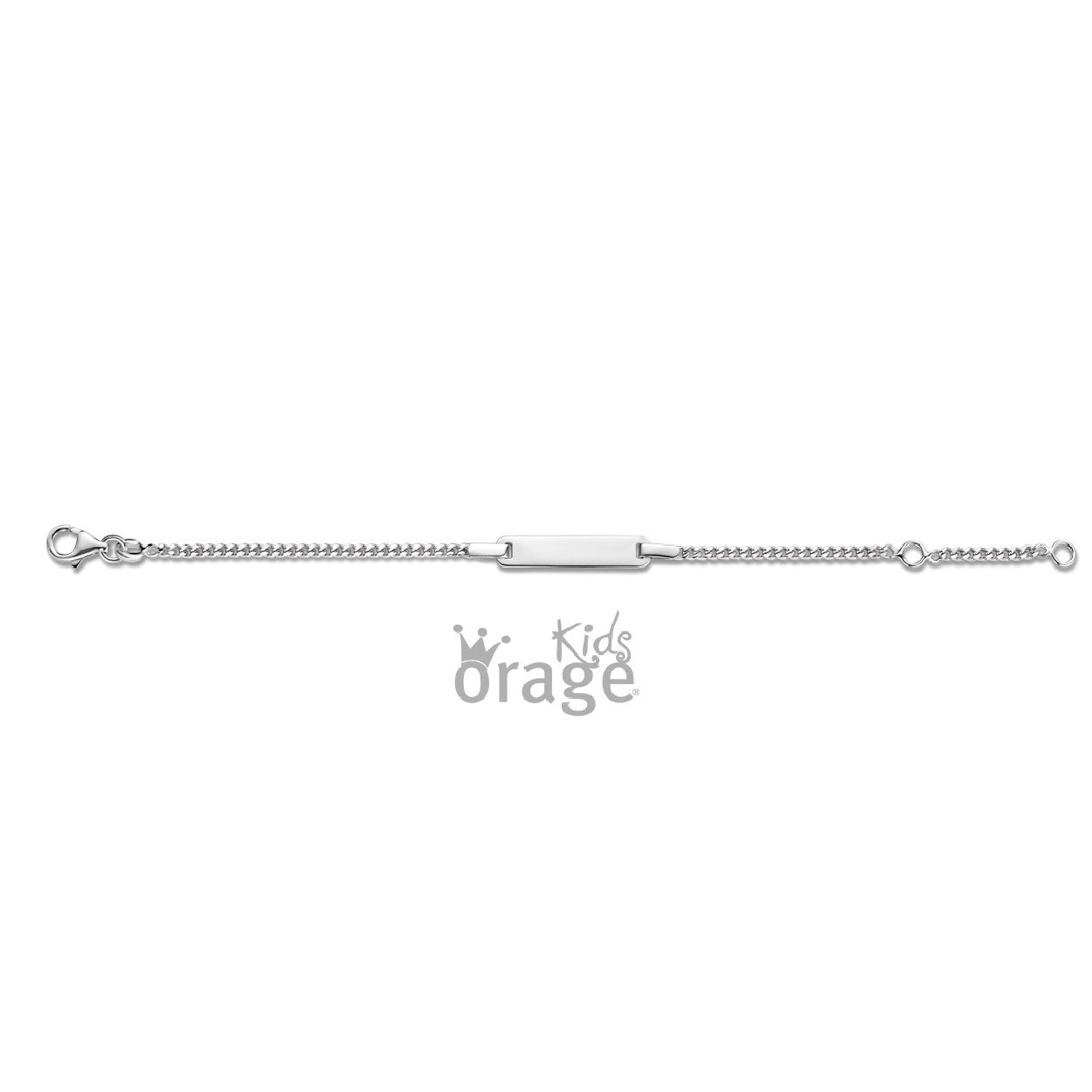 Zilveren identiteit armbandje waarop een naam en datum gegraveerd kan worden. 