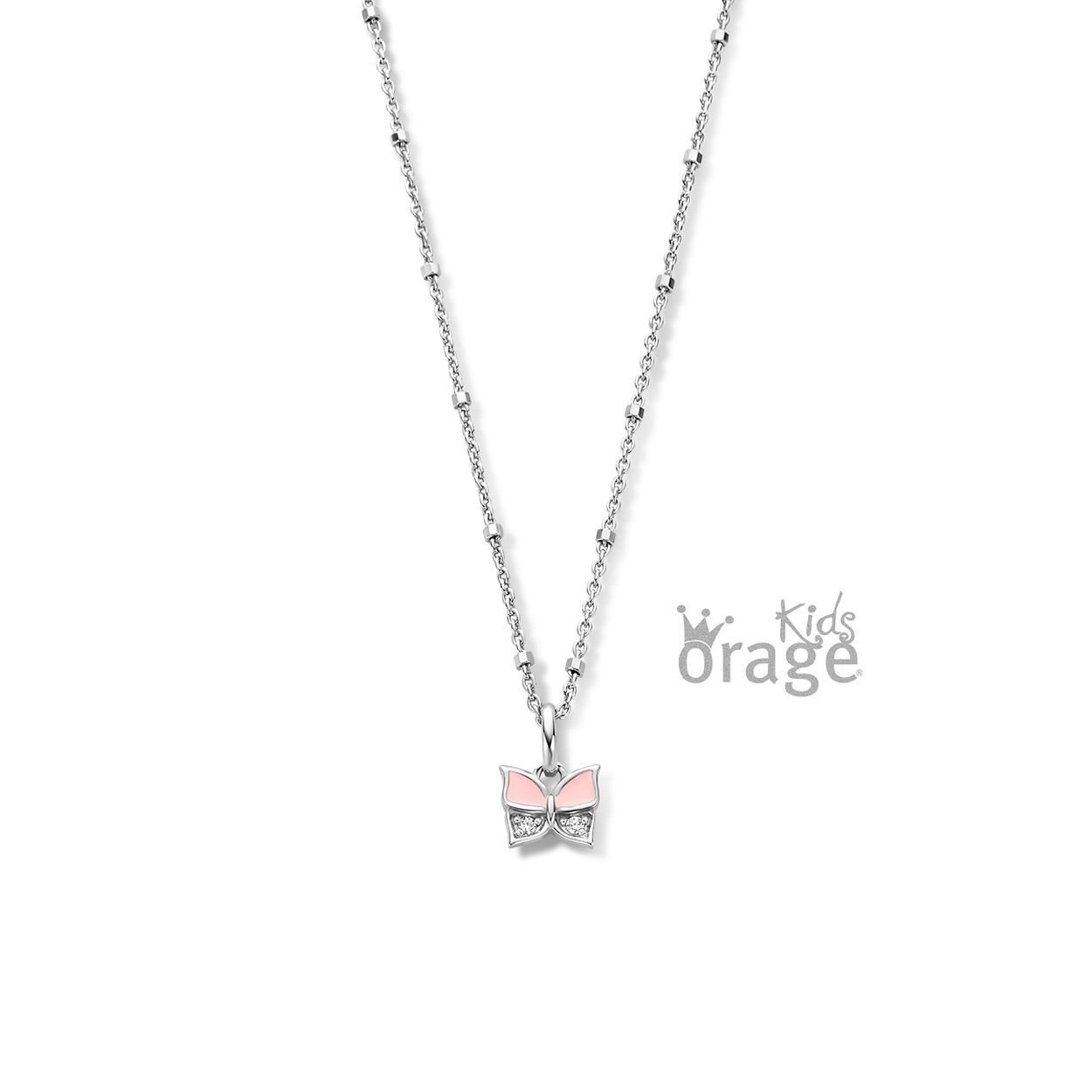 K2271 Collier papillon rouge 925 rh