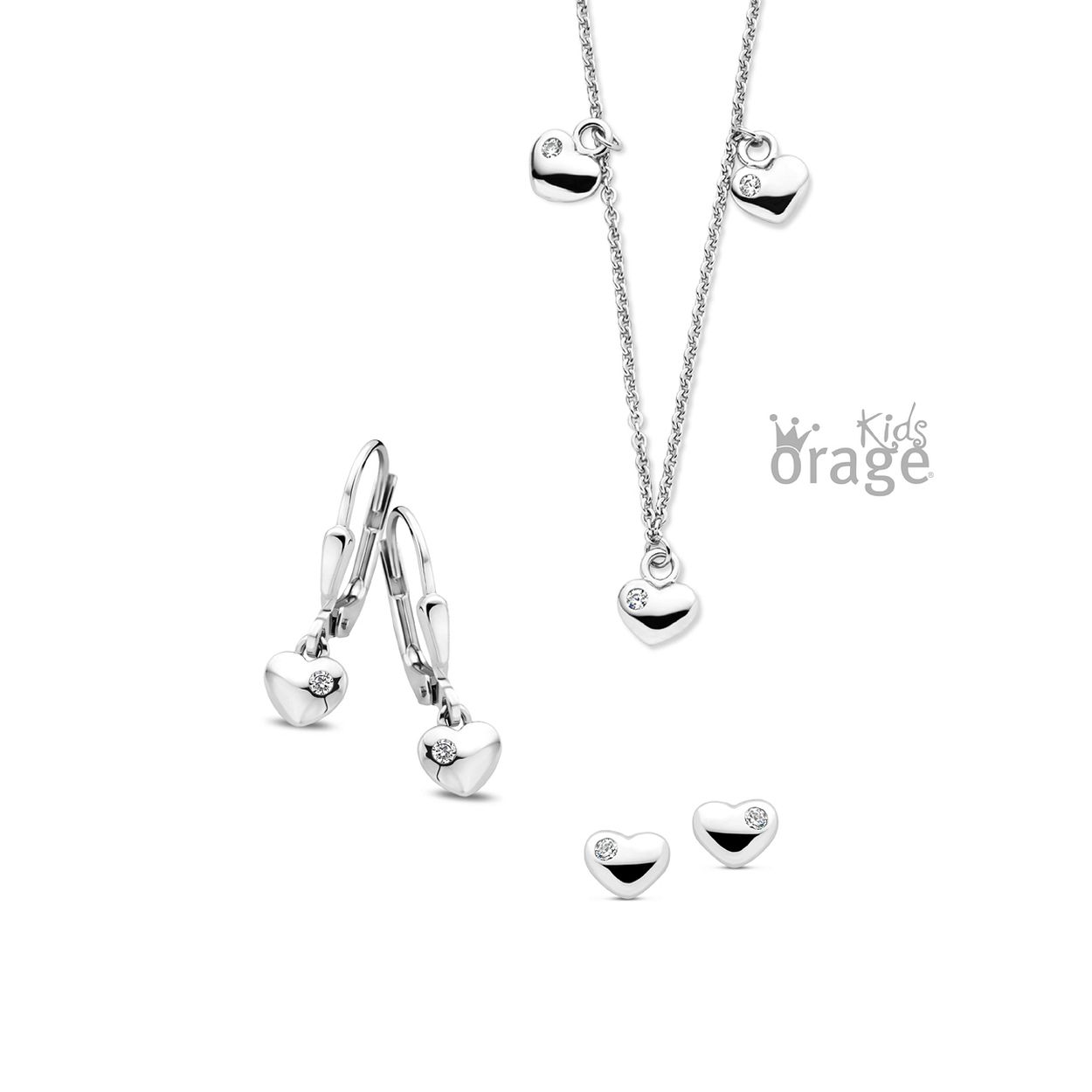 K2541 Ketting hart 925 rh cz (V/16)