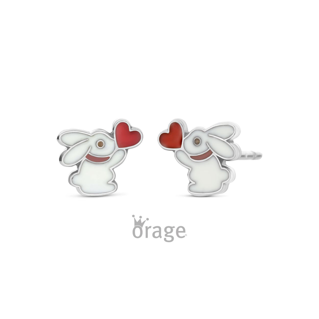 K3010 Oorringen konijn hart 925 rh (V/16)