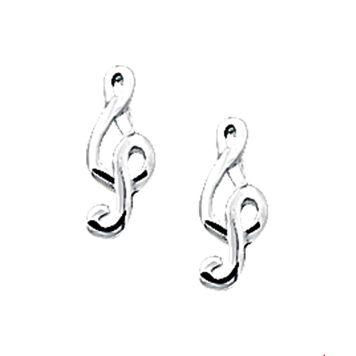 Beschrijving: Zilveren oorknoppen met een muzieksleutel. 
Doelgroep: dames
Breedte: 4 mm
Hoogte: 9.5 mm