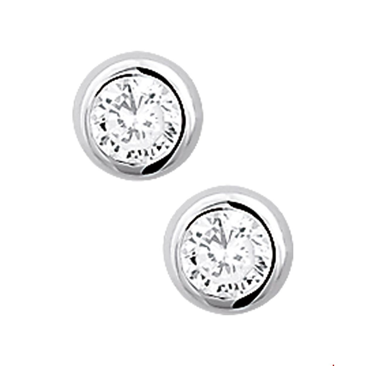 Zilveren oorknoppen met zirkonia.

Gender: dames
Zetting: solitaire (kastzetting)