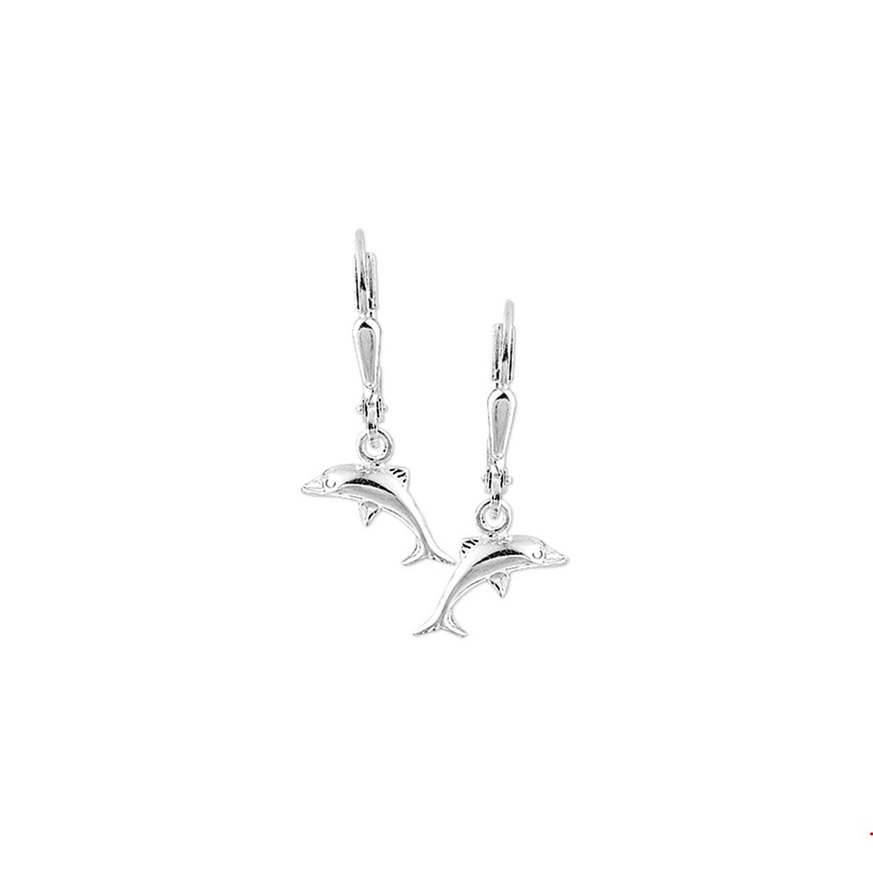Beschrijving: Zilveren oorhangers met een dolfijn. 
Doelgroep: kinderen
Breedte: 10 mm
Hoogte: 22 mm