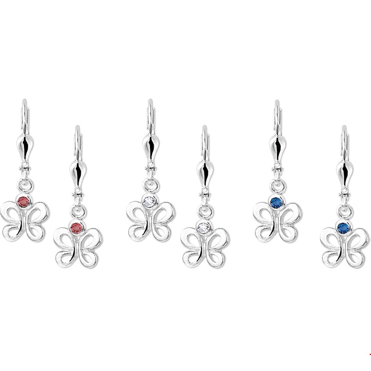 Assortiment van zilveren oorhangers met vlindertjes en zirkonia.
Doelgroep: kinderen
Breedte: 8.5 mm
Hoogte: 11 mm