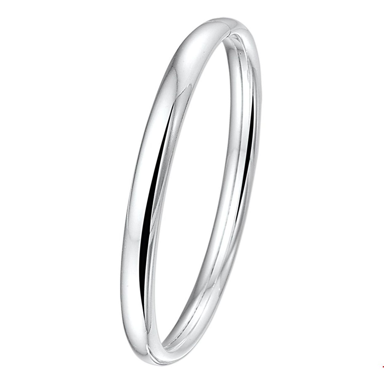 Sterling zilveren bangle met dopsluiting. Breedte 7 mm en diameter 64 mm. De armband is geschikt voor een iets grovere pols.