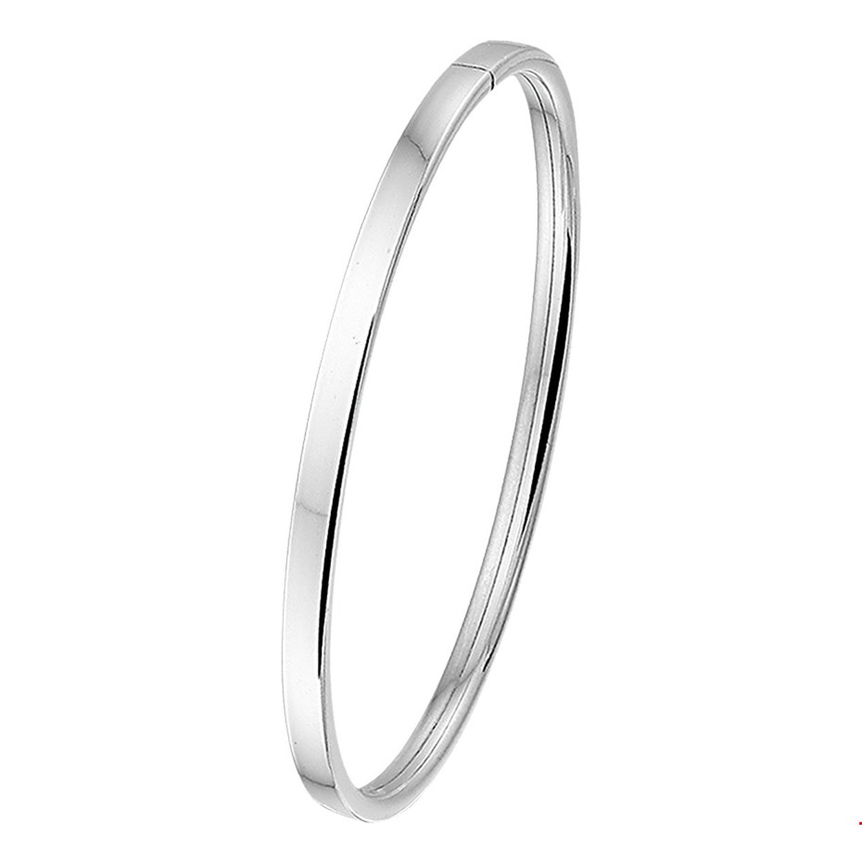 Beschrijving: Zilveren slavenarmband met een vlakke buis en een dop-sluiting. 
Uniekenummer serie: 27565
Verpakt per: 1
Doelgroep: dames
Breedte: 4 mm