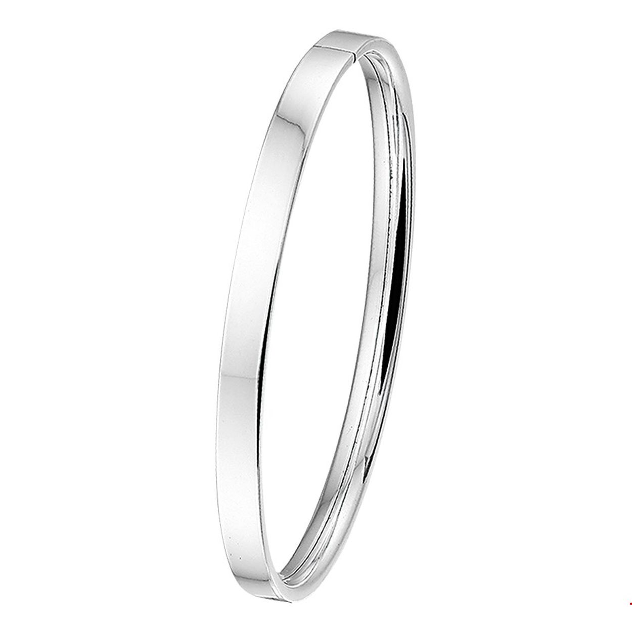 Zilveren bangle met dopsluiting 5 mm x 64 mm