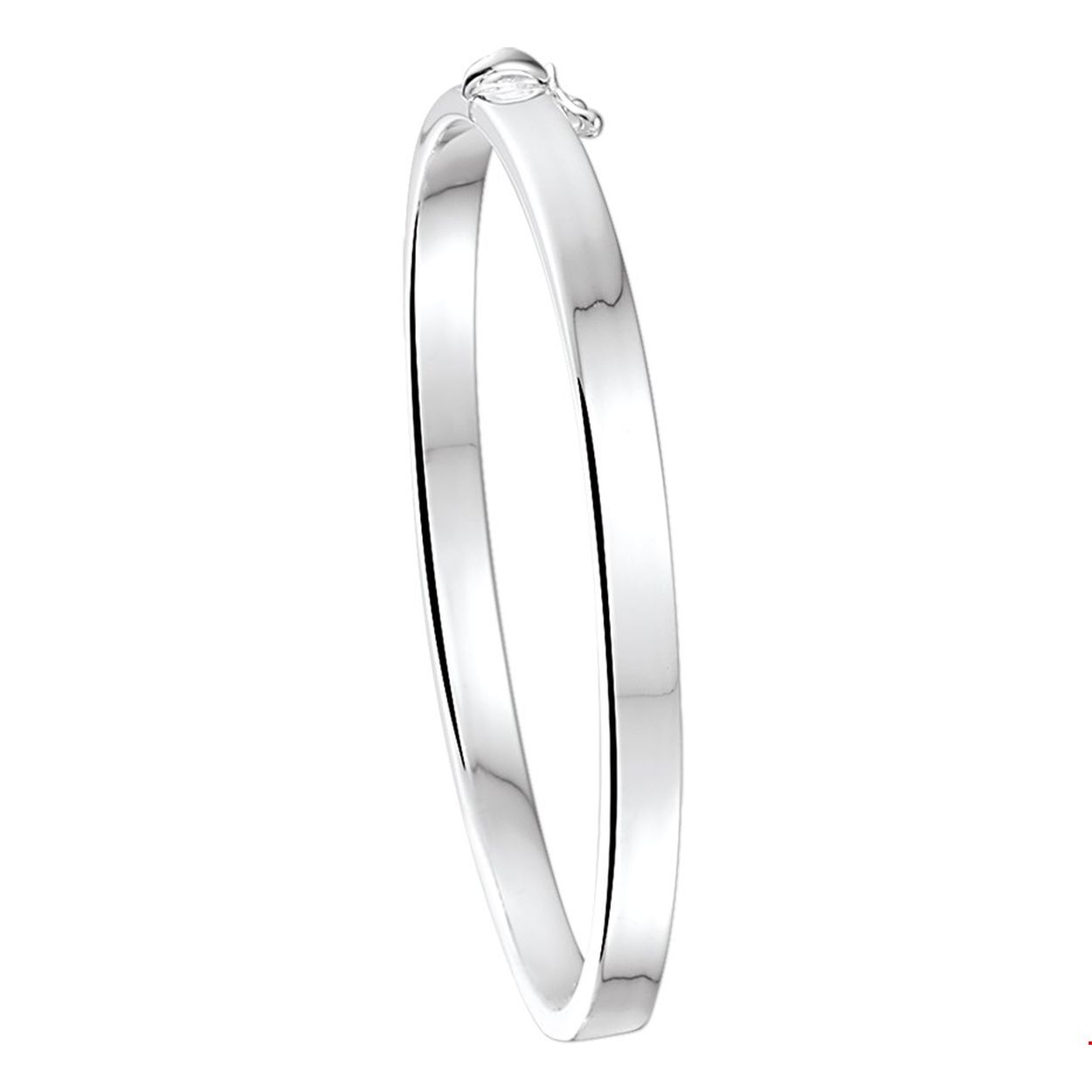 Beschrijving: Zilveren slavenarmband met een vlakke buis en een scharnier-sluiting. 
Uniekenummer serie: 27668
Verpakt per: 1
Doelgroep: dames
Breedte: 5 mm