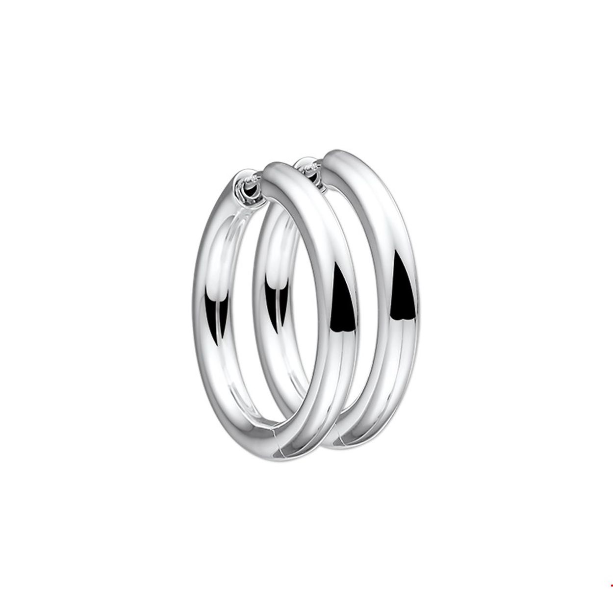 Zilveren klapcreolen met een ronde buis en een poli afwerking.

Gender: dames
Breedte: 4 mm