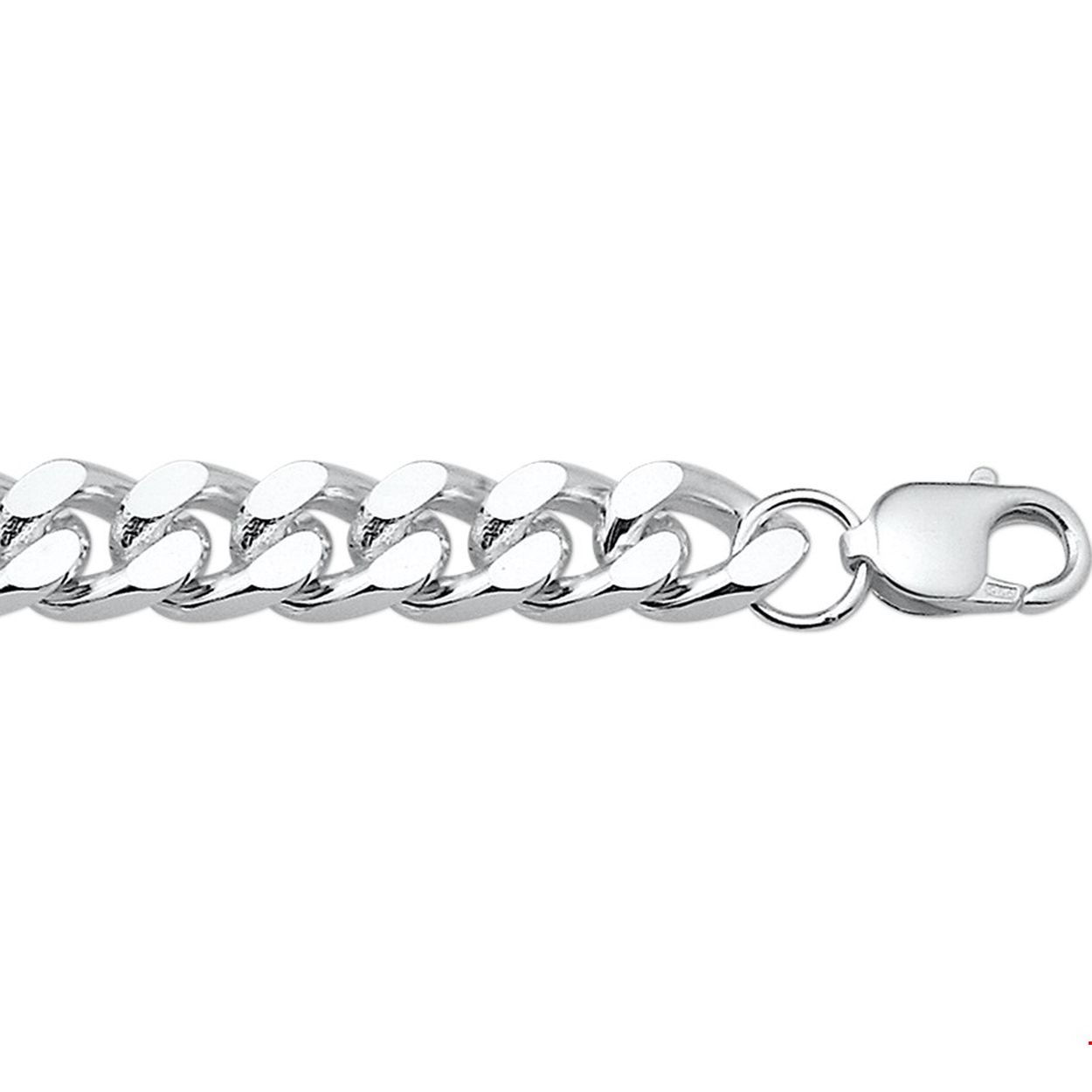 Zilveren armband met geslepen gourmet schakel.

Gender: heren
Breedte: 9 mm
Langste lengte: 21 mm
