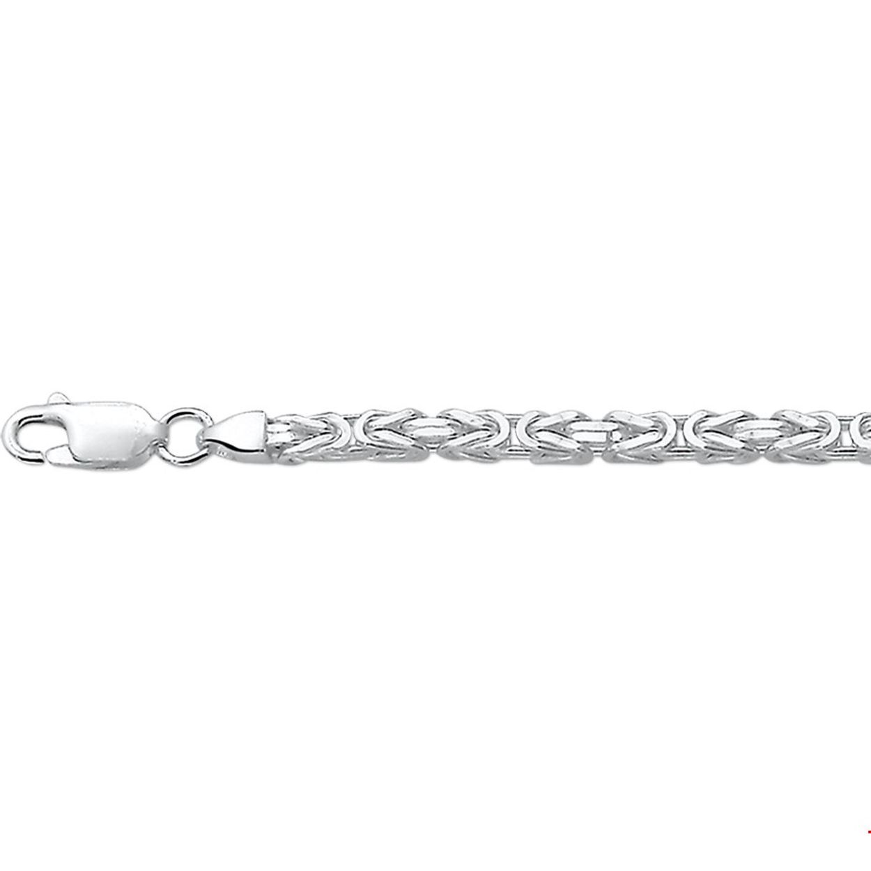 Zilveren collier met konings schakel.

Gender: heren
Breedte: 3 mm
Langste lengte: 60 mm