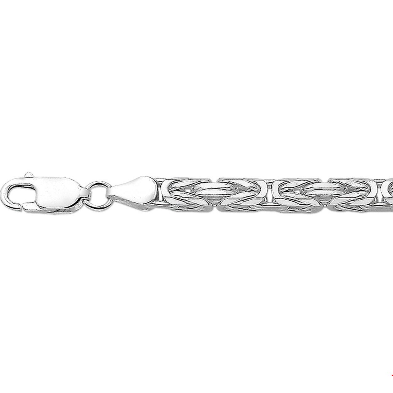 Zilveren collier met konings schakel.

Gender: heren
Breedte: 4 mm
Langste lengte: 60 cm