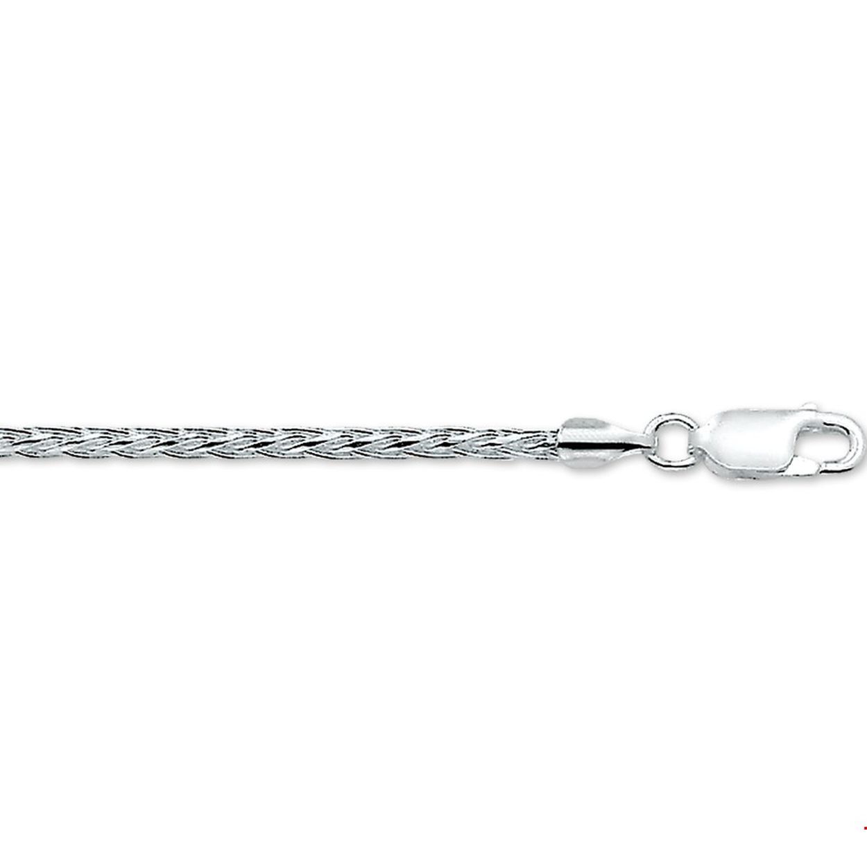 Zilveren armband met vossestaart schakel.

Gender: dames
Breedte: 2 mm
Langste lengte: 19 cm