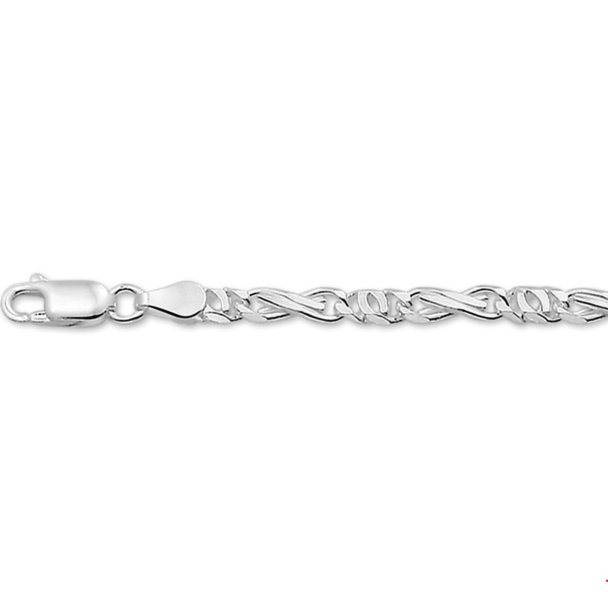Zilveren collier met valkenoog schakel.

Gender: unisex
Breedte: 4.5 mm
Langste lengte: 45 mm