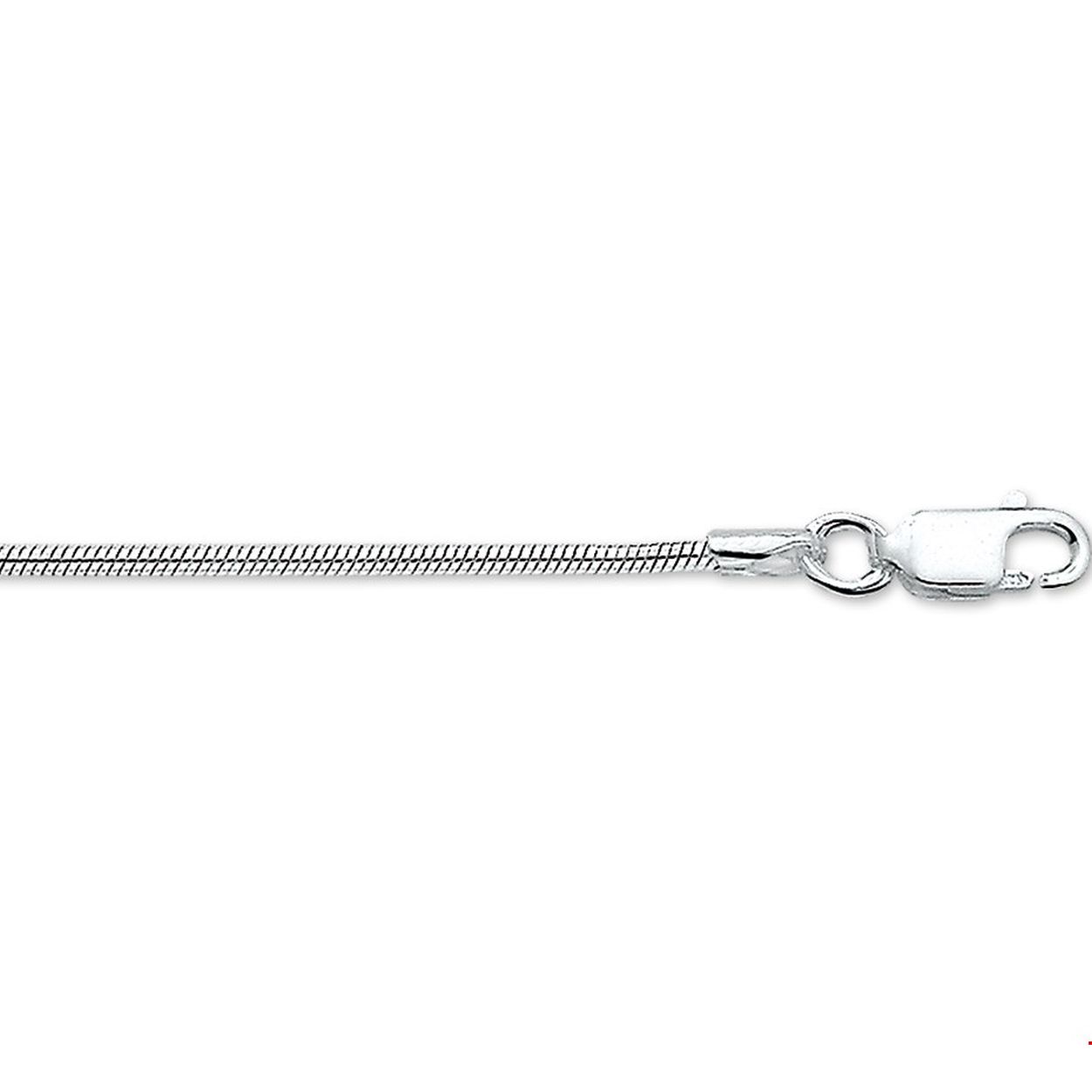 Zilver collier slang rond 42cm 1,6 mm