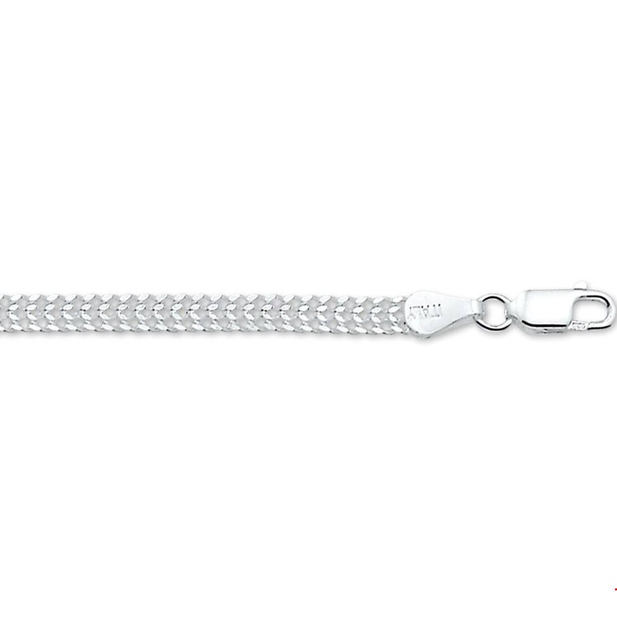 Beschrijving: Zilveren armband met dubbele gourmet schakel. 
Uniekenummer serie: 28685
Doelgroep: dames
Breedte: 4.3 mm
Langste lengte: 18 mm