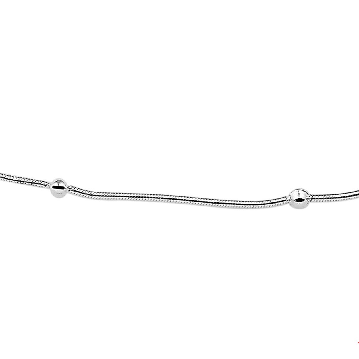 Zilveren armband fantasie slang bolletjes KA1002516
Breedte: 1.3 mm
Langste lengte: 18 mm