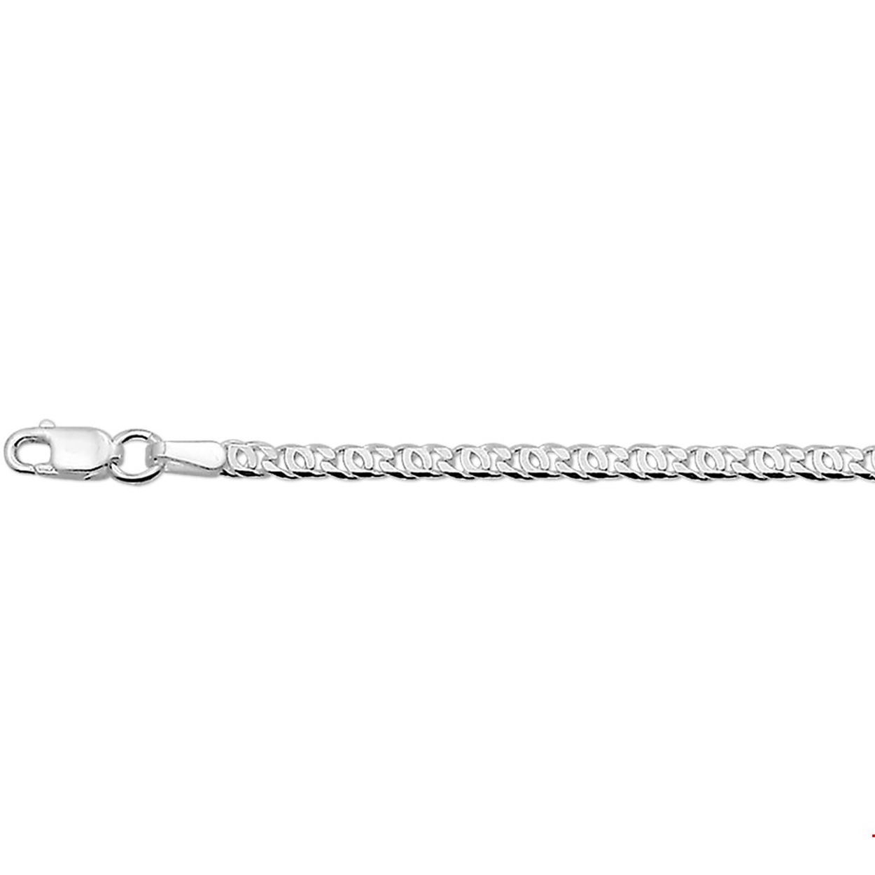 925 Zilveren lengte artikel met valkenoog schakel van 1.5mm en een karabijnsluiting.