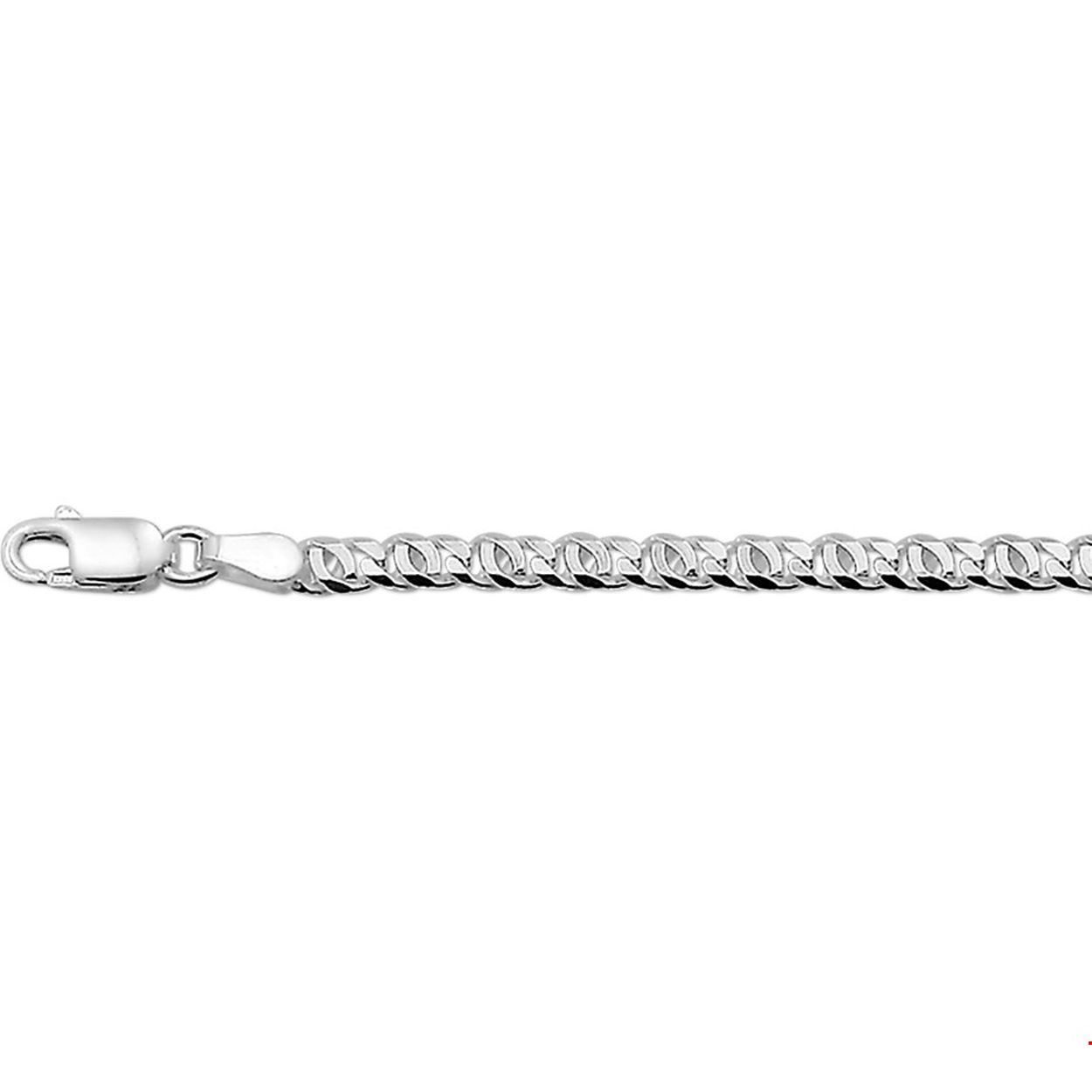 Zilver gerhodineerd collier valkenoog 50 cm
