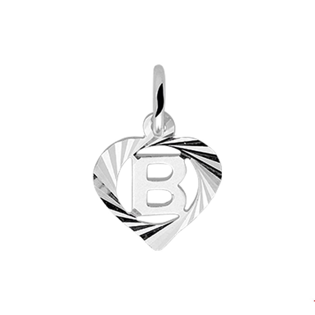 Zilveren hart hanger letter B met een hoogte van 10.5mm en een breedte van 11mm.

Gender: unisex