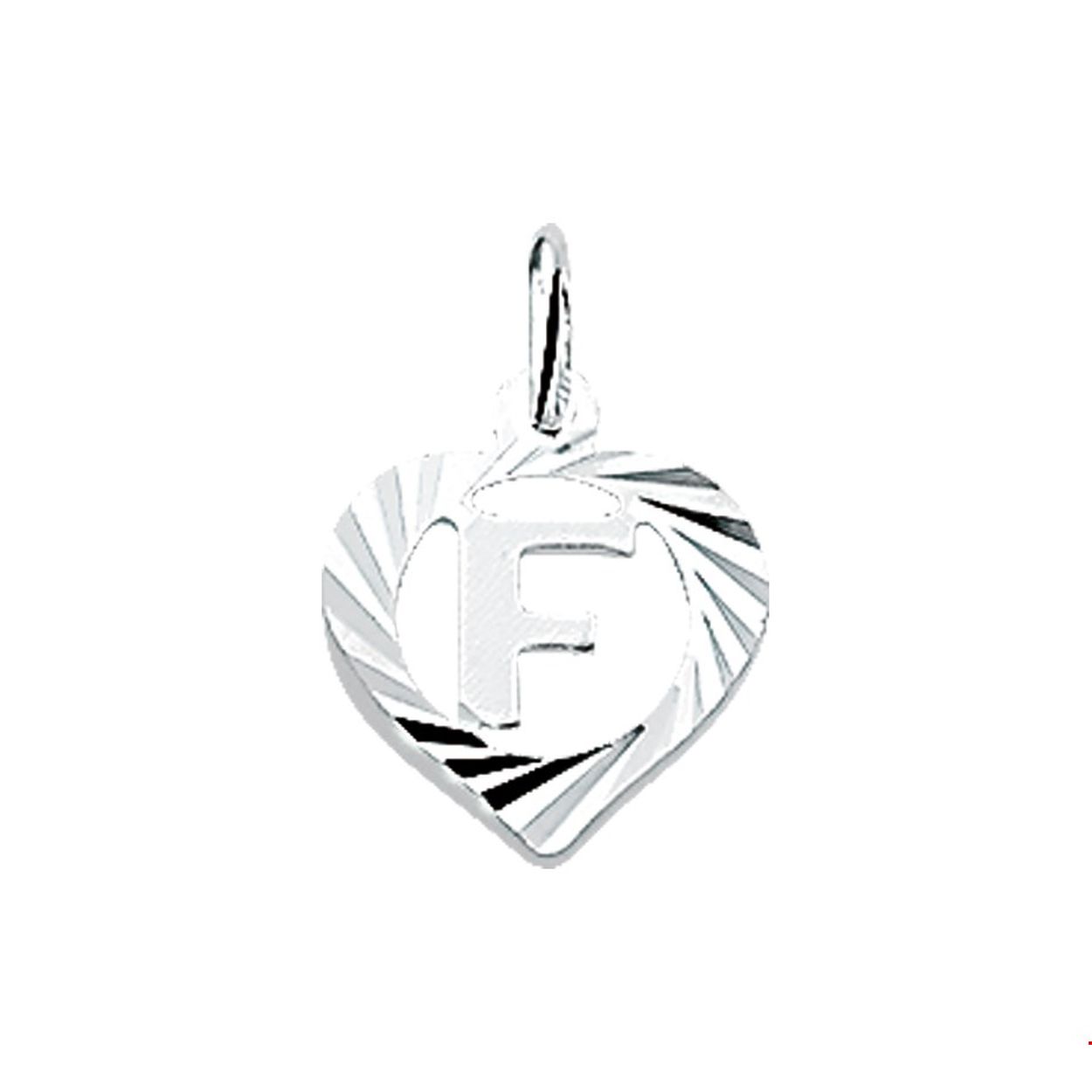 Zilveren hart hanger letter F met een hoogte van 10.5mm en een breedte van 11mm.

Gender: unisex