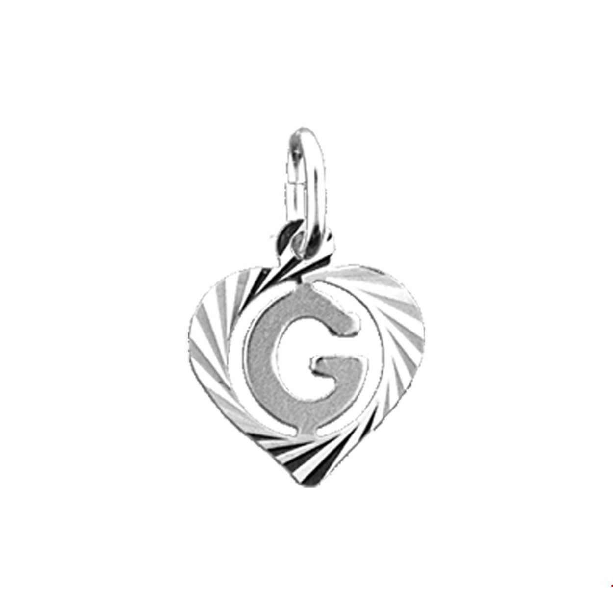 Zilveren hart hanger letter G met een hoogte van 10.5mm en een breedte van 11mm.

Gender: unisex