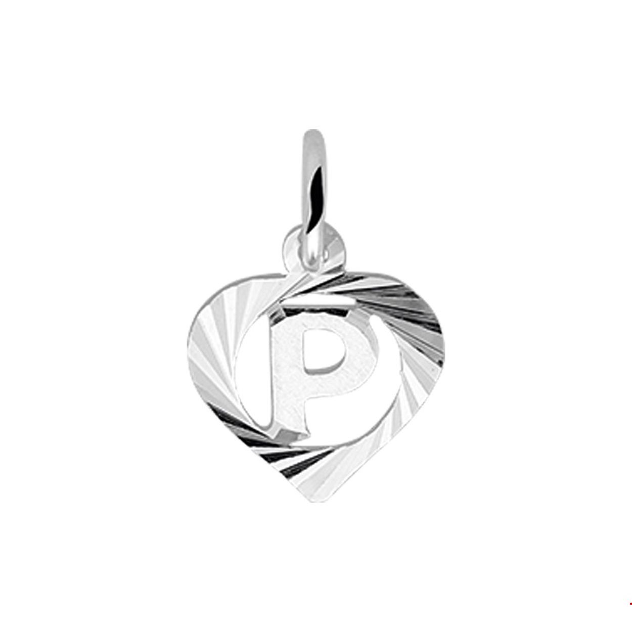Zilveren hart hanger letter P met een hoogte van 10.5mm en een breedte van 11mm.
Uniekenummer serie: 34840