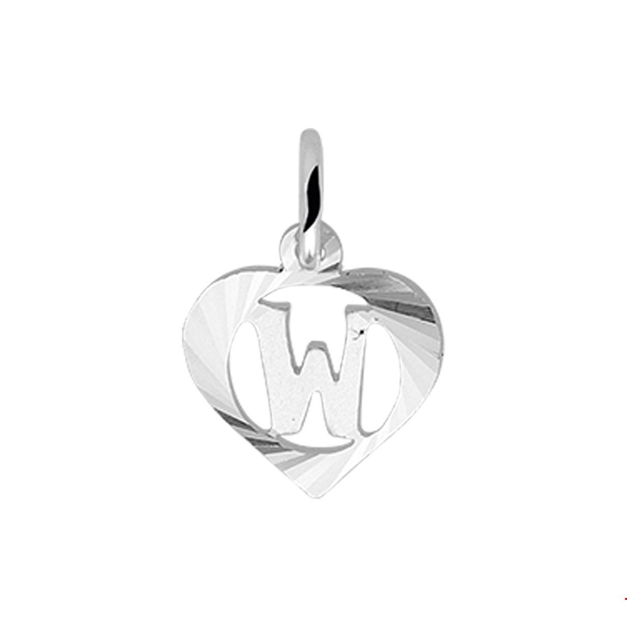 Zilveren hart hanger letter W met een hoogte van 10.5mm en een breedte van 11mm.

Gender: unisex
