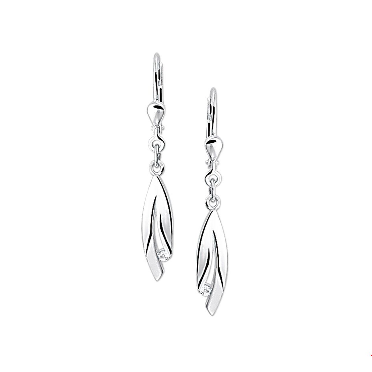 Beschrijving: Zilveren oorhangers met zirkonia en een poli/matte afwerking. 
Verpakt per: 1
Doelgroep: dames
Breedte: 5 mm
Hoogte: 34 mm
Zetting: solitaire (span zetting)