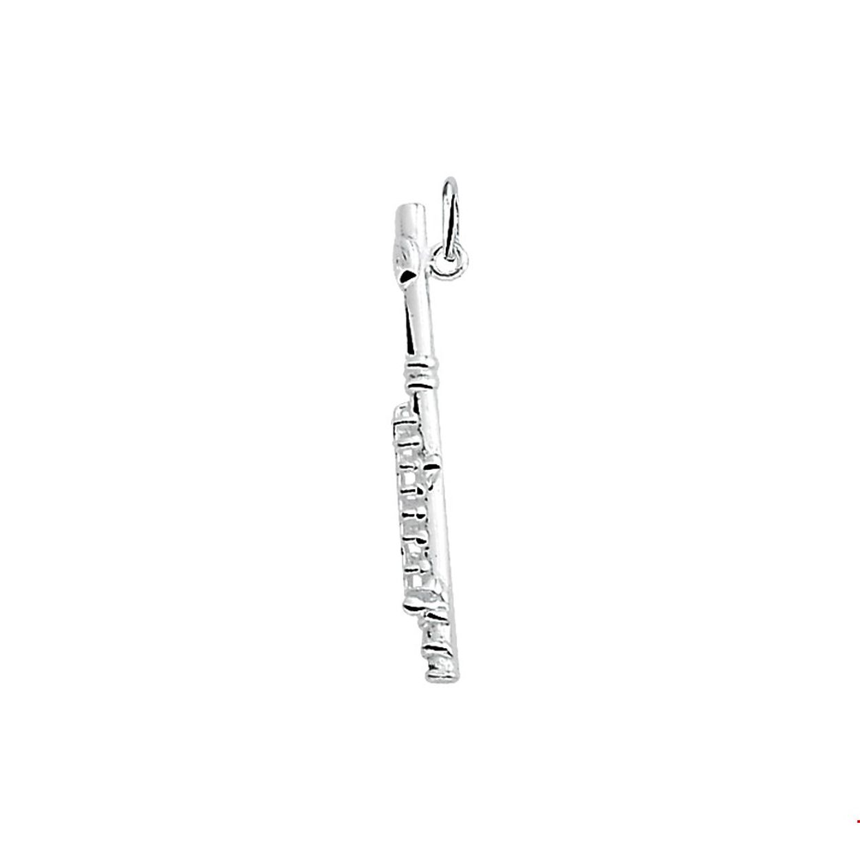 Zilveren hanger dwarsfluit 32mm