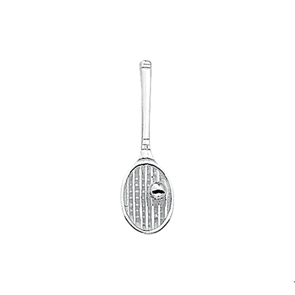 Zilver hanger tennisracket en bal
23x7mm