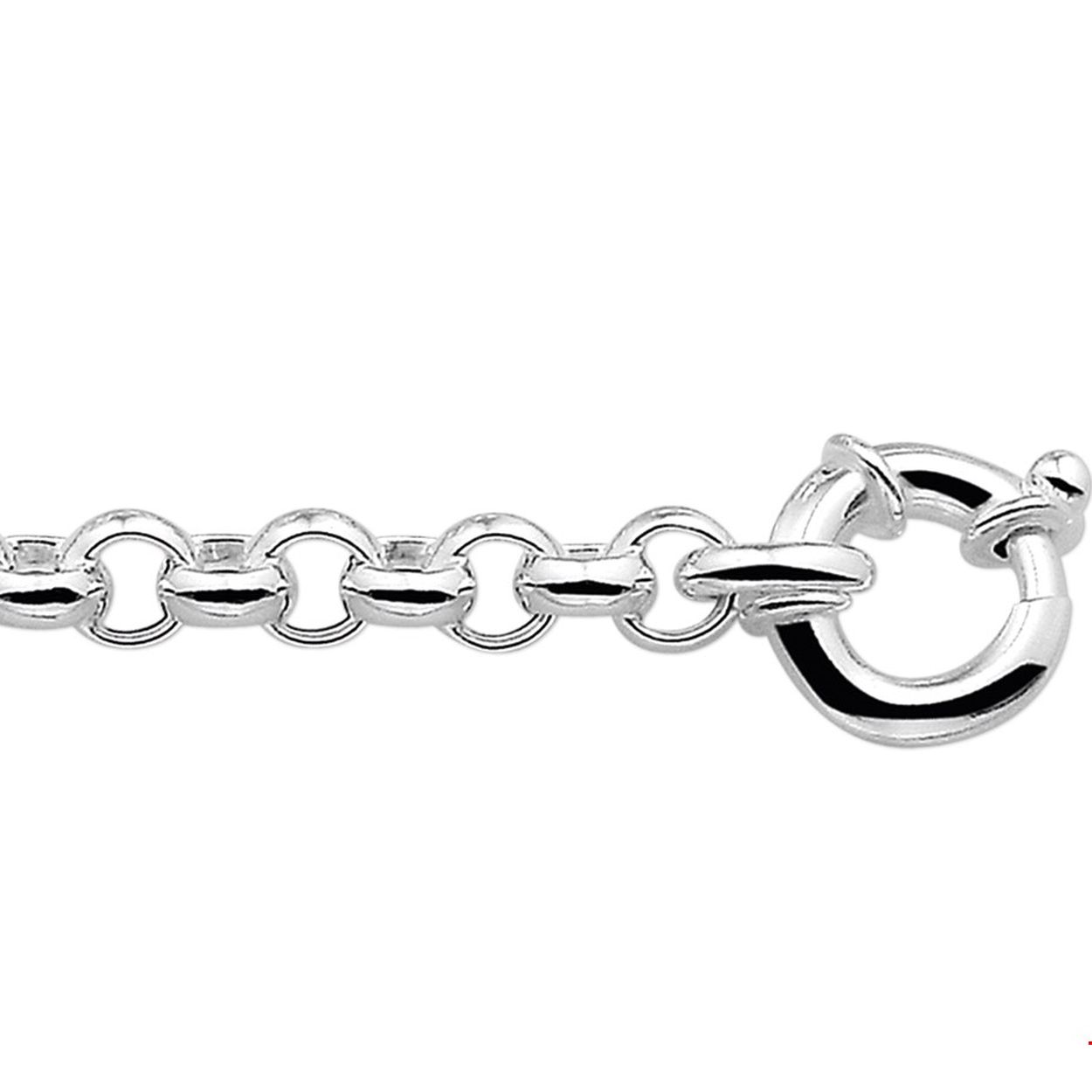 Zilveren armband met jasseron schakel.
Breedte: 7 mm
Langste lengte: 20 mm
