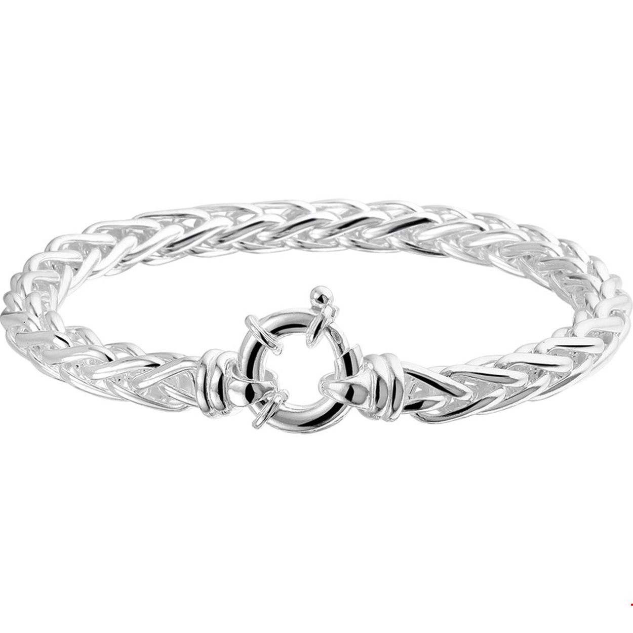 Zilveren armband met vossestaart schakel.

Gender: dames
Breedte: 6.5 mm
Langste lengte: 19 mm