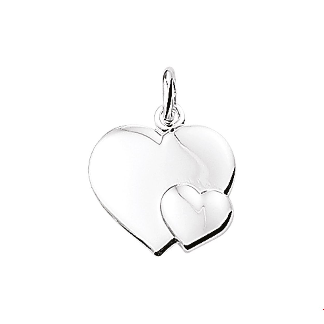 Zilveren hanger met harten en een poli/matte afwerking. 

Breedte: 17.5 mm
Hoogte: 16.5 mm