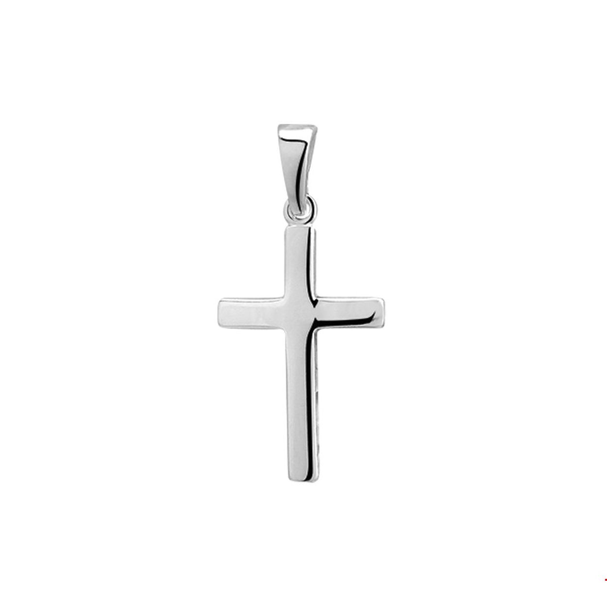 Beschrijving: Zilveren hanger met een kruis. 
Uniekenummer serie: 27748
Doelgroep: unisex
Breedte: 12 mm
Hoogte: 20.5 mm