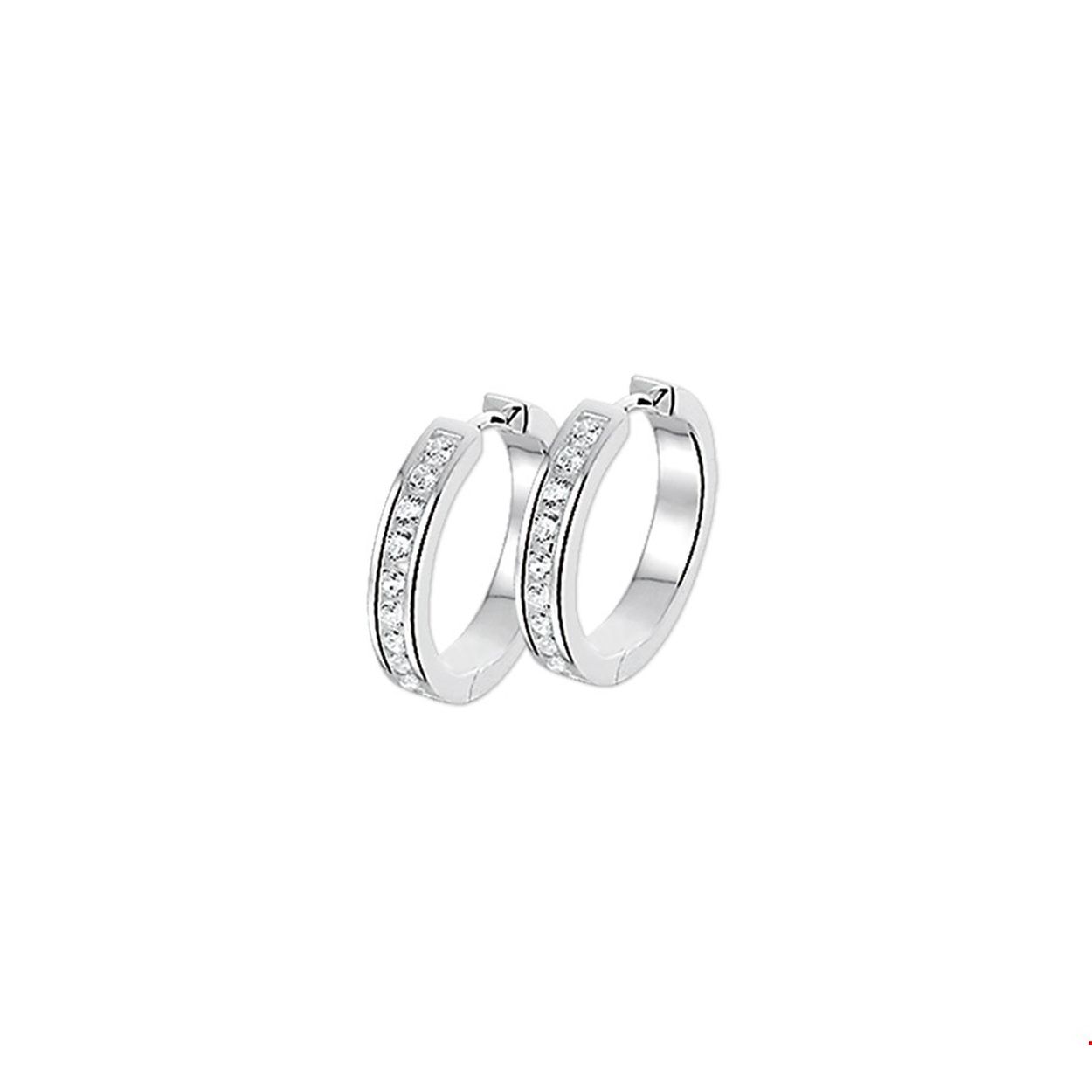 Zilveren klapcreolen met zirkonia.

Gender: dames
Breedte: 3.5 mm
Zetting: alliance (rail zetting)